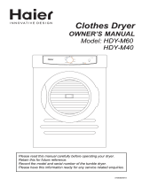 Haier Clothes Dryer HDY-M60 User manual