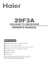 Haier Satellite TV System 29F3A User manual