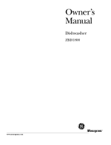 GE Monogram Dishwasher ZBD1800 User manual