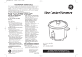 GE Rice Cooker 169063 User manual