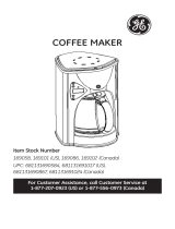 GE Coffeemaker 169058 User manual