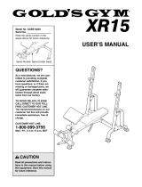 Gold's Gym XR15 User manual