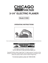 Harbor Freight Tools Planer 91062 User manual