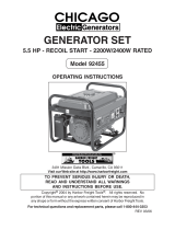 Chicago Electric Portable Generator 92455 User manual