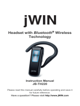 jWIN Bluetooth Headset JB TH220 User manual