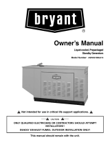Bryant Portable Generator ASPAS1BBL015 User manual