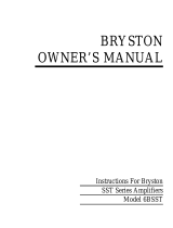 Bryston Stereo Amplifier 6BSST User manual