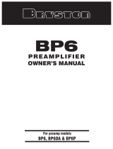 Bryston Stereo Amplifier BP6 User manual