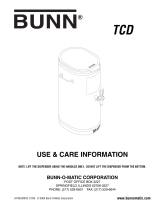 Bunn Beverage Dispenser TCD User manual