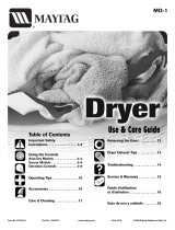 Maytag Clothes Dryer MD-1 User manual