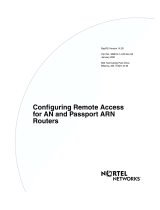 Avaya Configuring Remote Access for AN and Passport ARN Routers User manual