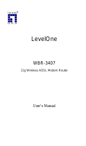 LevelOne Network Router WBR-3407 User manual