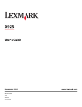 Lexmark X925DE User manual