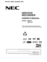 NEC DVD Recorder NDH-81 NDH-161 User manual