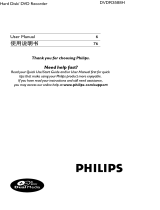 Philips DVD Recorder DVDR3588H/93 User manual