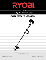 Ryobi Outdoor Trimmer 875r User manual