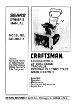 Sears Snow Blower 536.884811 User manual