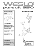 Weslo pursuit 350 User manual