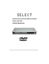 Select Brands DVD Player DVD 1047UK User manual