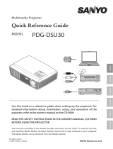 Sanyo Projector PDG-DSU30 User manual
