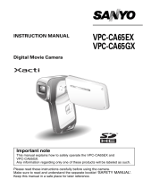 Sanyo VPC CA6 - Xacti Camcorder - 6.0 MP User manual