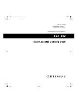 Optimus Cassette Player SCT-540 User manual