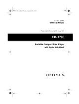 Optimus Portable CD Player CD-3790 User manual