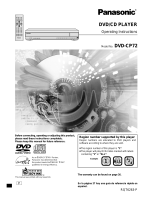 Panasonic DVR DVD-CP72 User manual
