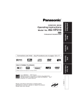 Panasonic DVD VCR Combo AG-VP310 User manual