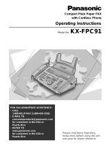 Panasonic Fax Machine 2000 User manual