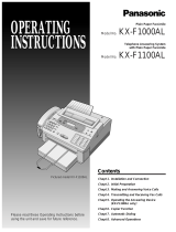 Panasonic Fax Machine KX-F1000AL User manual