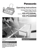 Panasonic Fax Machine KX-FC225AL User manual
