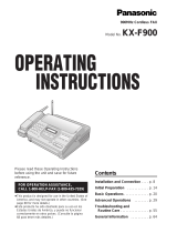 Panasonic KX-F900 User manual