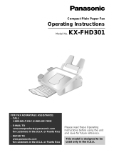 Panasonic Fax Machine KX-FHD301 User manual