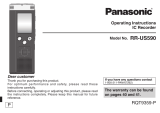 Panasonic RRUS550 - IC RECORDER User manual