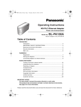 Panasonic Network Router BL-PA100A User manual