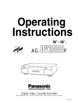 Panasonic VCR AG-DV2000P User manual