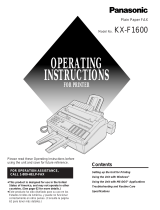 Panasonic KXF1600 - MFD FAX PRINTER User manual