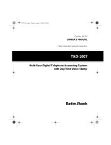 Radio Shack Answering Machine TAD-1007 User manual