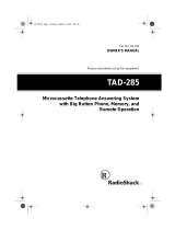Radio Shack Answering Machine TAD-285 User manual