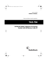 Radio Shack Answering Machine TAD-704 User manual