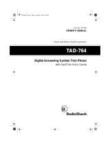 Radio Shack Answering Machine TAD-764 User manual
