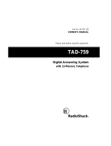 Radio Shack TAD-759 User manual