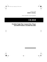 Radio Shack Cassette Player CD-3319 User manual