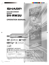 Sharp DVD Recorder DV-RW2U User manual