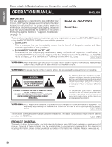 Sharpvision XV-Z7000U User manual