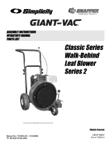 Snapper Classic Series Walk-Behind Leaf Blower Series 2 User manual
