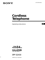 Sony Cordless Telephone spp-s2430 User manual