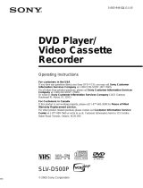 Sony SLV-D500P - Dvd Player/video Cassette Recorder User manual