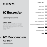 Sony DVR ICD-SX57 User manual